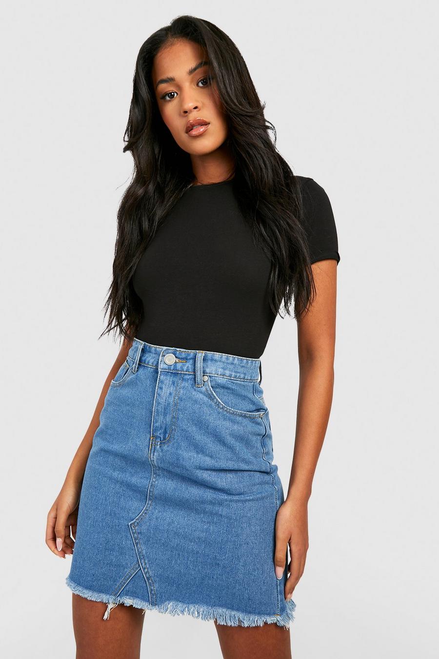 Tall Frayed Hem Denim Mini Skirt | boohoo USA Tall Frayed Hem Denim Mini Skirt | boohoo USA